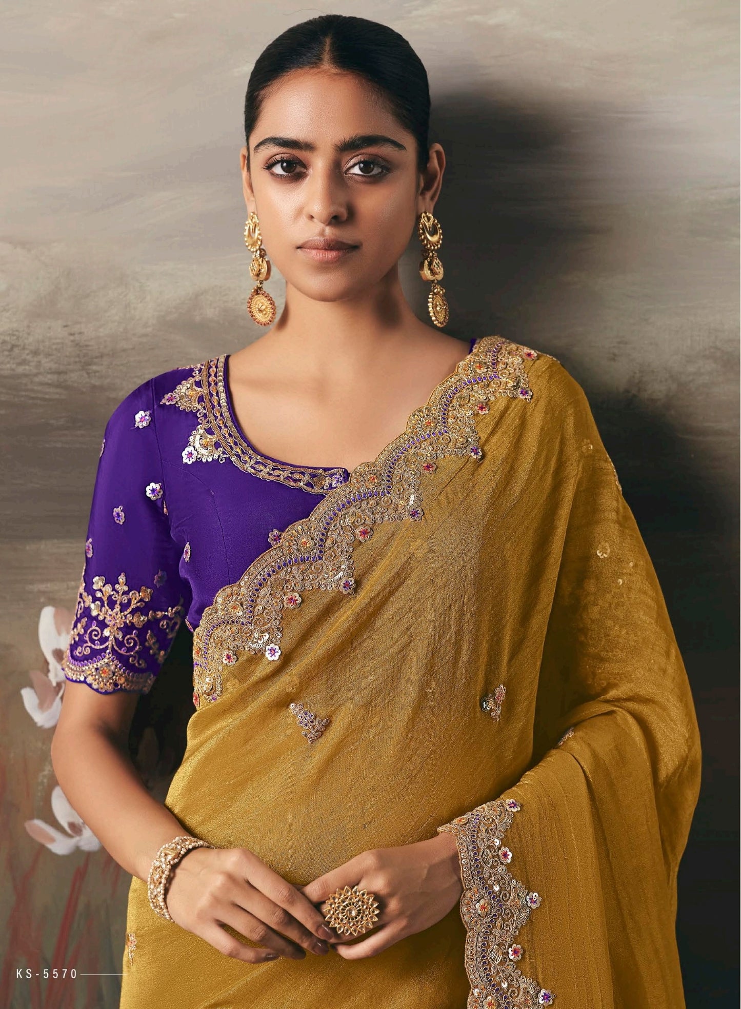 Mustard Colour Party Wear Readymade Saree