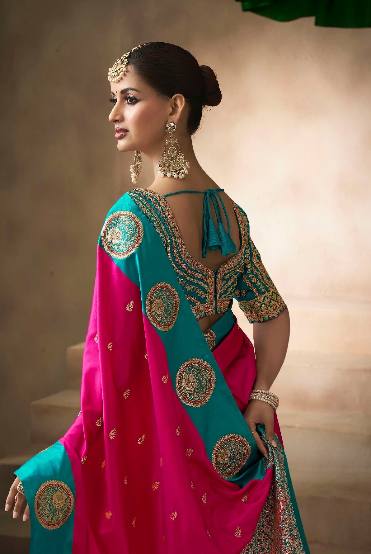 Pink Color Designer Kanjivaram Readymade/Easy Saree