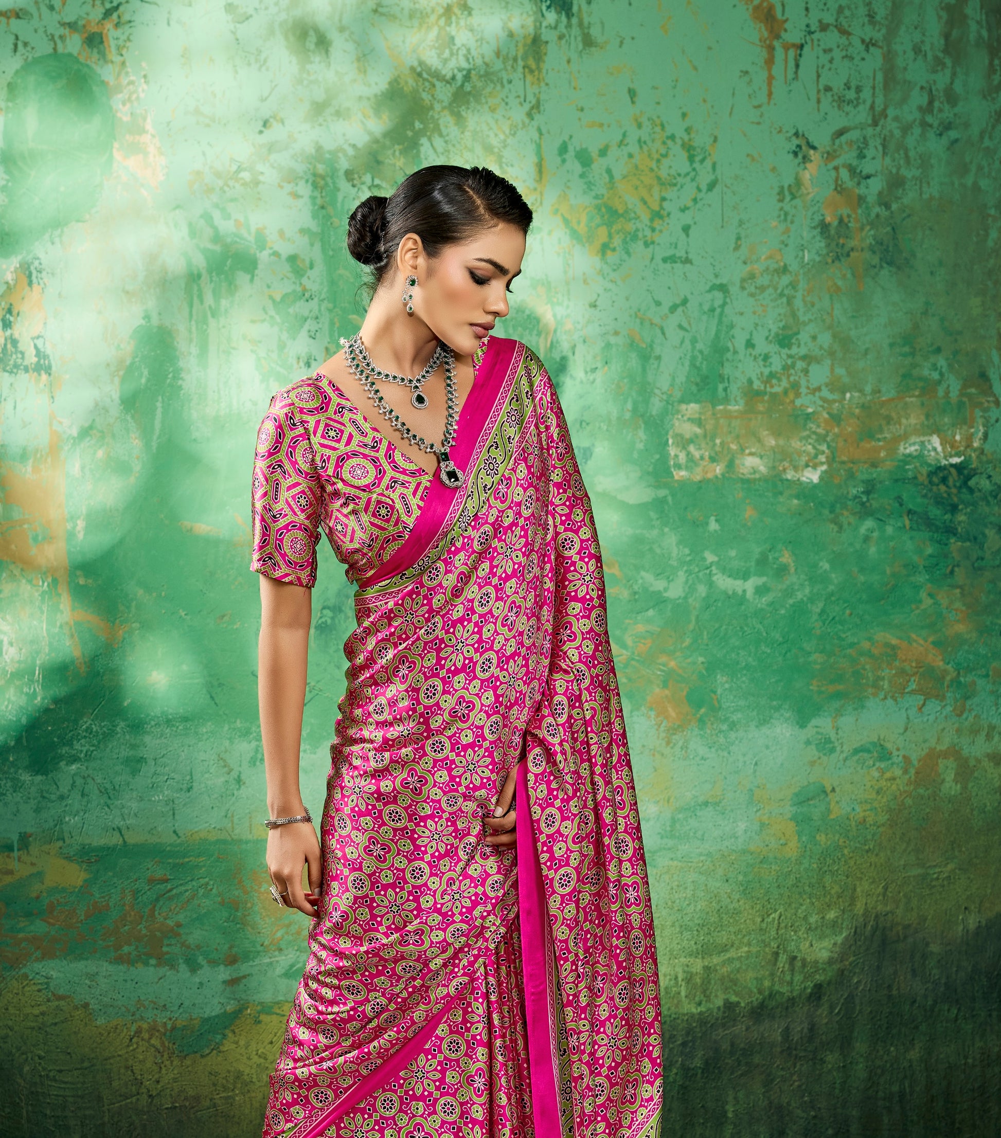 Pink Modal Satin Office Wear Ready To Wear/Easy Saree - Panaash Saree