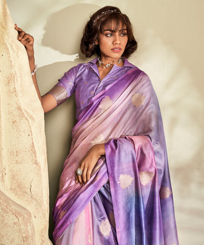 Lavender Silk Readymade/Easy Saree