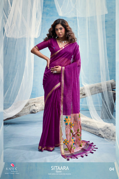Magenta Pink Munga Silk Ready To Wear/Easy Saree