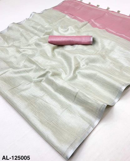 Silver Tissue Silk Ready To Wear/Easy Saree