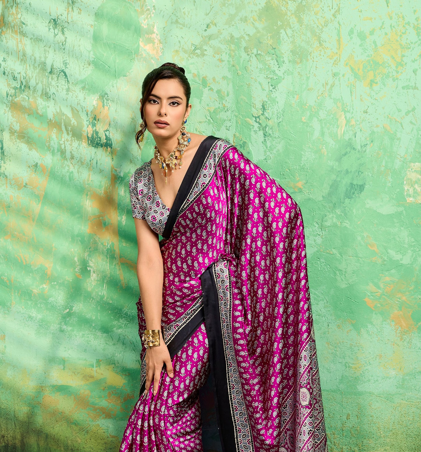 Pink Modal Satin Office Wear Ready To Wear/Easy Saree - Panaash Saree