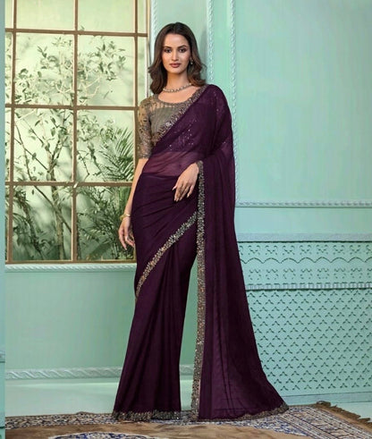 Magenta Cocktail Readymade Saree