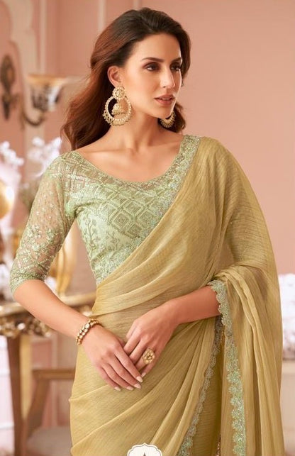 Daffodil Cocktail Readymade Saree With Designer Blouse