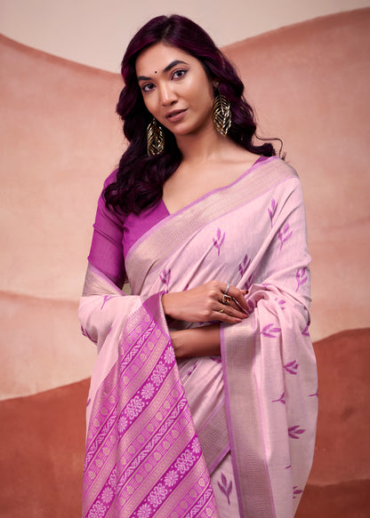 Magenta Modal Cotton Office Wear Easy/Readymade Saree