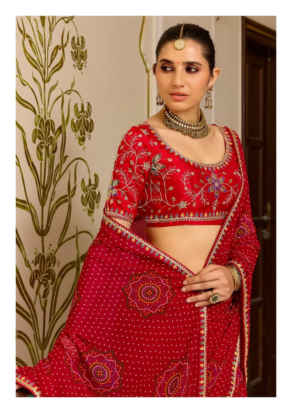 Red Georgette Normal Drape Saree - Panaash Saree