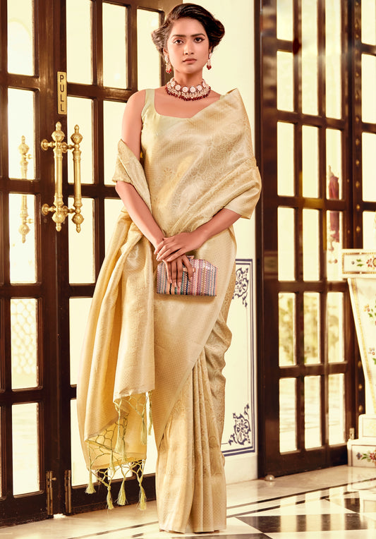 Golden Kanjivaram Readymade/Easy Saree