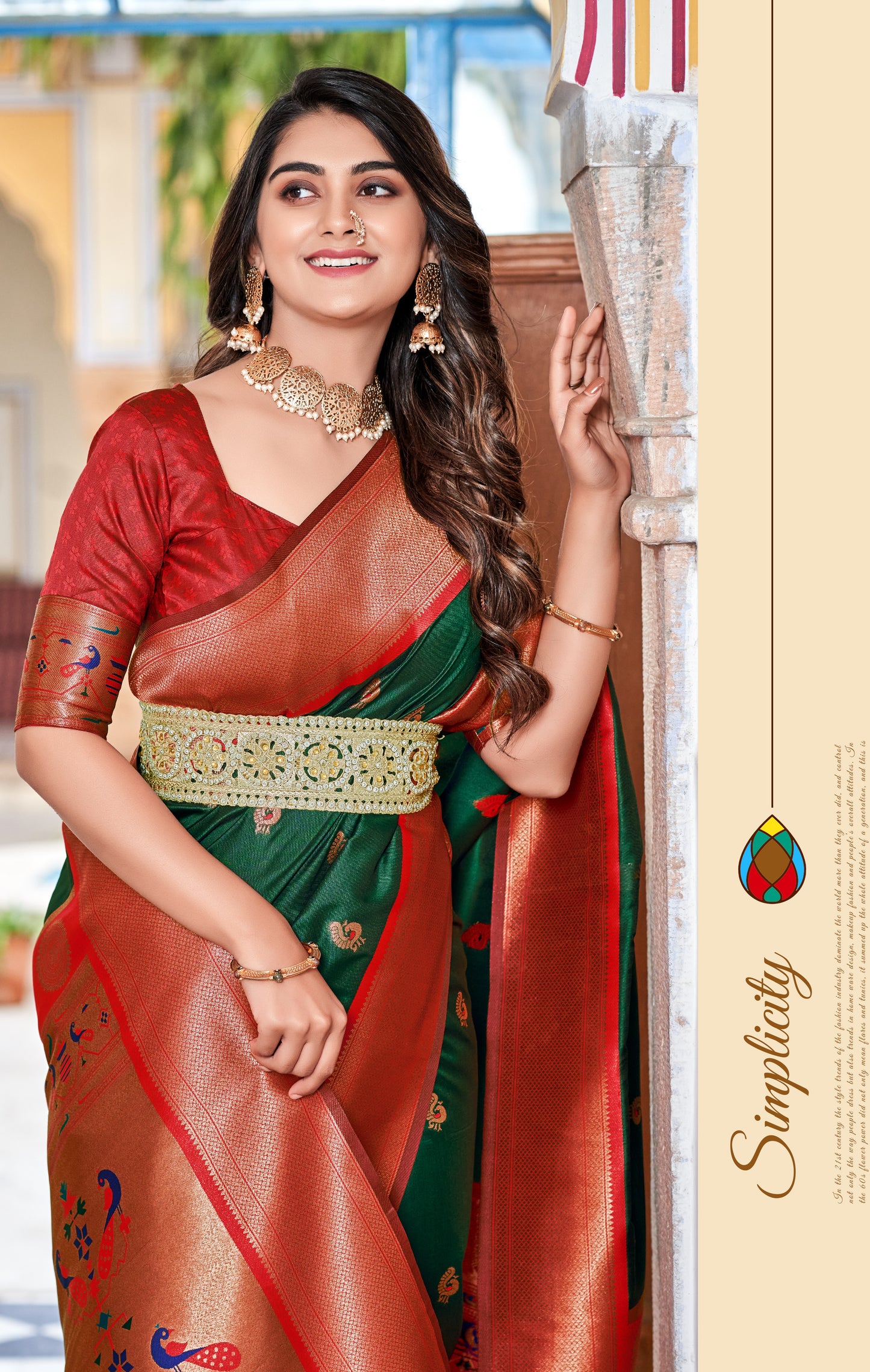 Plus Size Multi Color Paithani Silk Readymade Saree