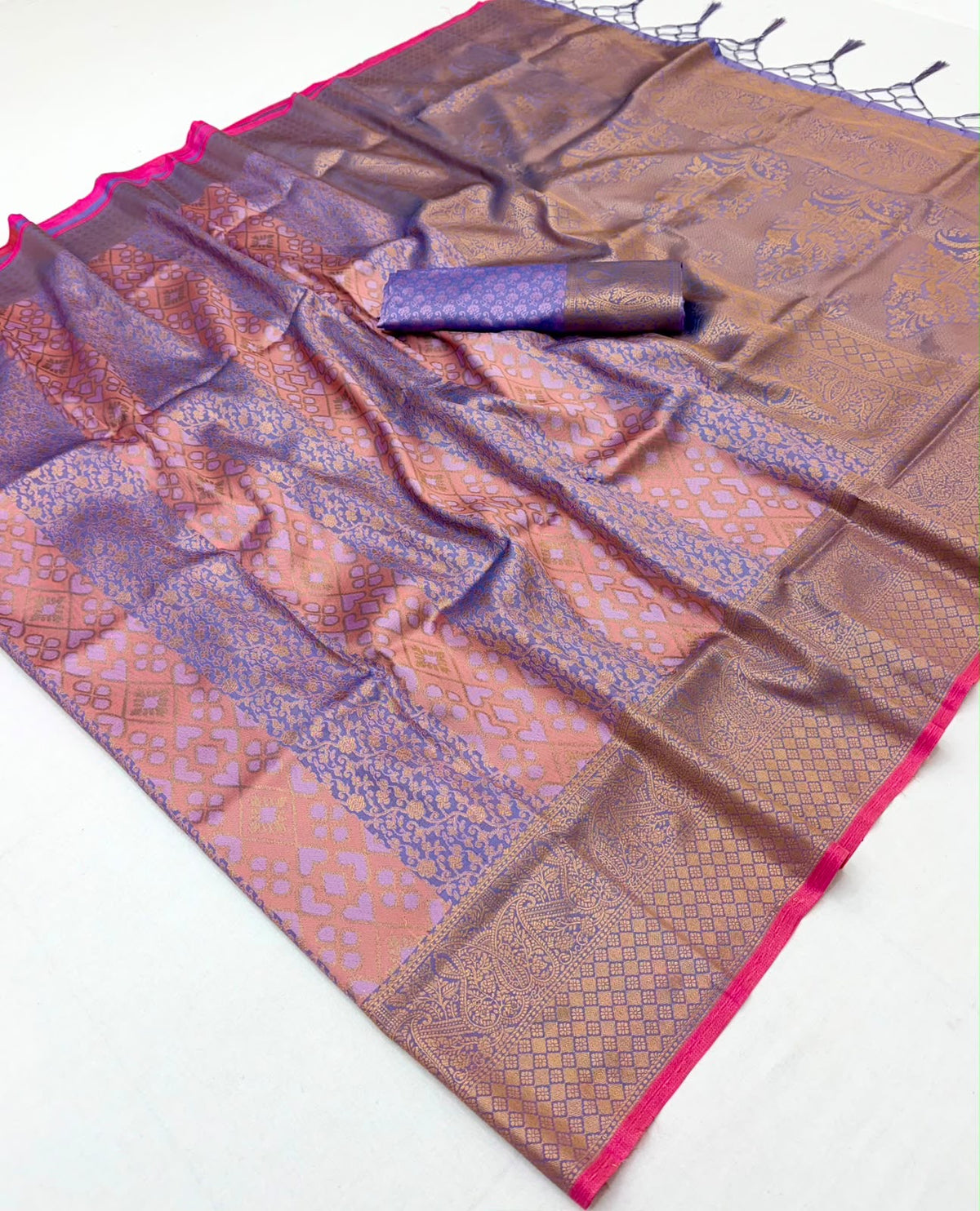 Lavender Kanjivaram Silk Ready To Wear/Easy Saree By Stylebypanaash