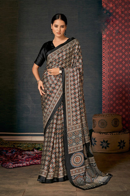 Black Office Wear Readymade/Easy Saree