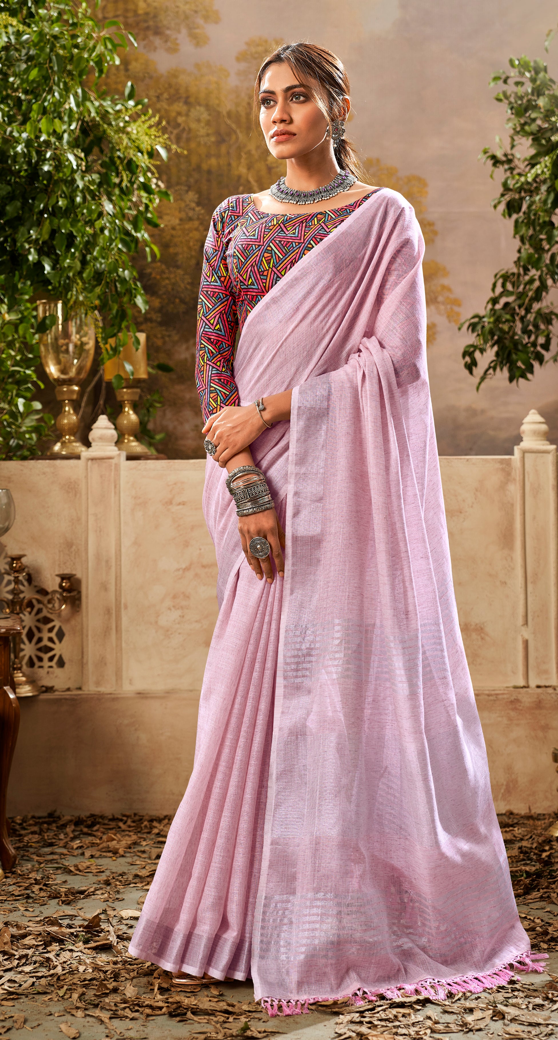 Opus Magnum -An Incredible Georgette Saree(Dreamy Lavender) – Monamaar