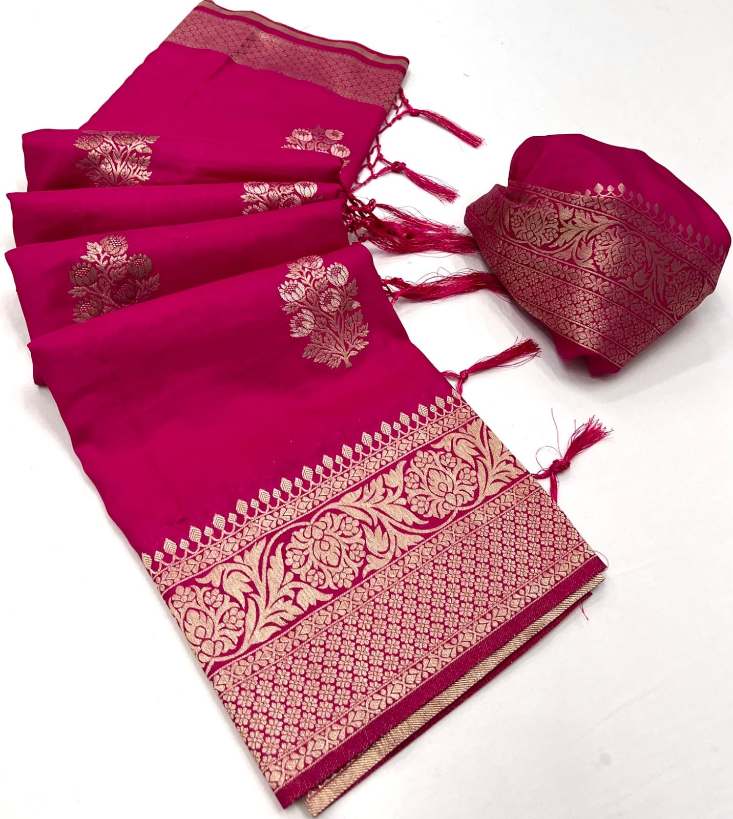 Pink Khadi Georgette Readymade/Easy Saree