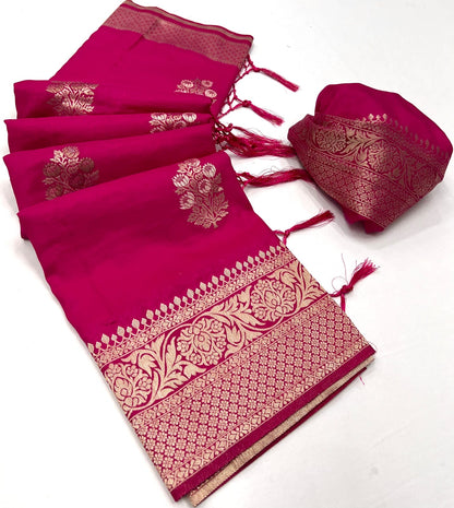 Pink Khadi Georgette Readymade/Easy Saree
