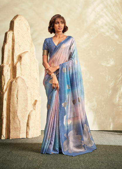 Multicolor Silk Readymade/Easy Saree