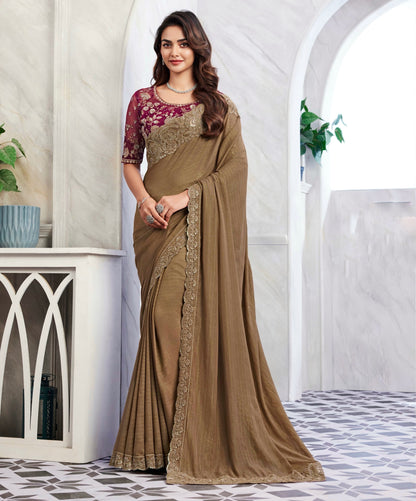 Golden Cocktail Readymade Saree