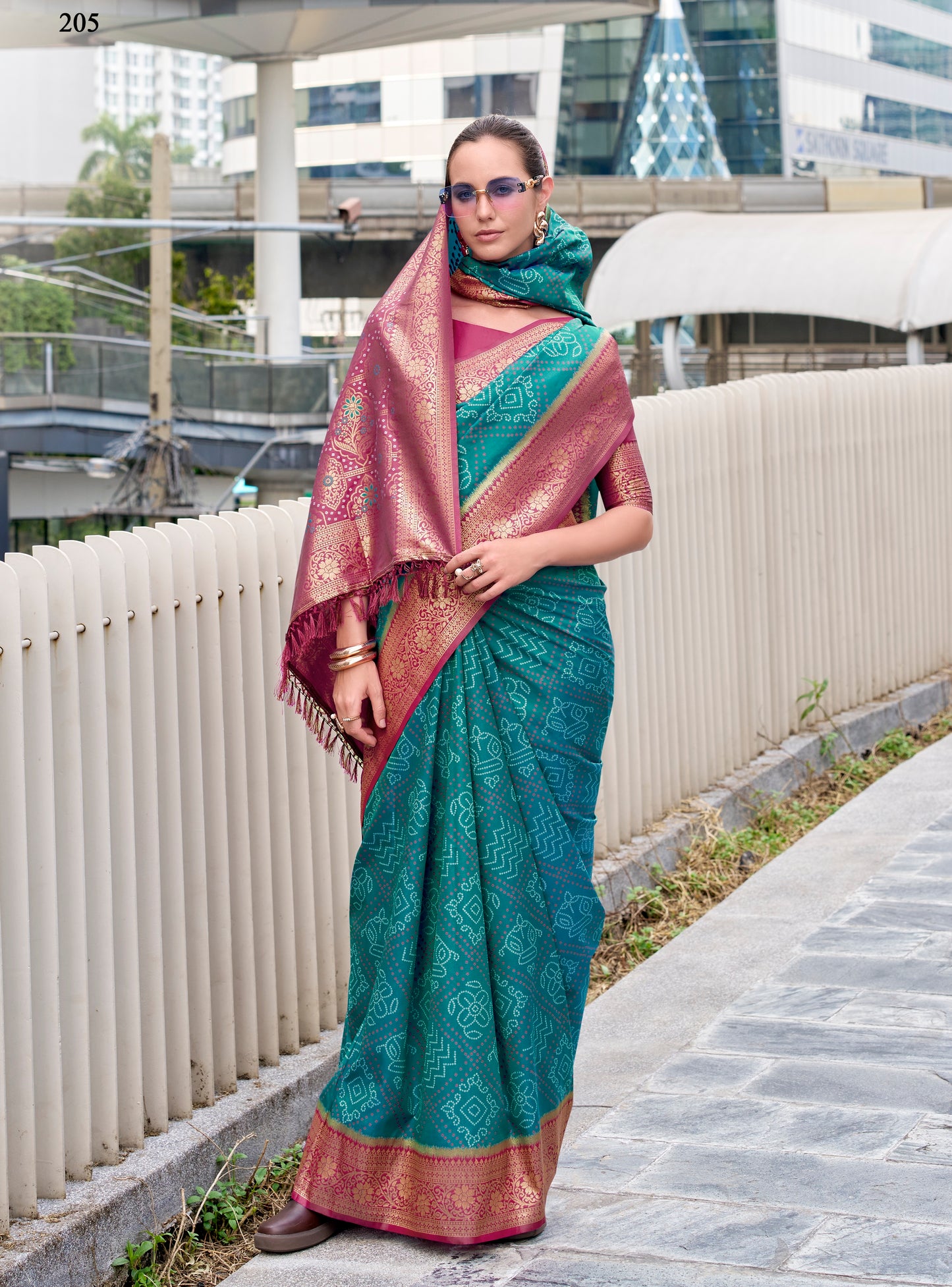 Teal Green Kanjivaram Silk Readymade/Easy Saree