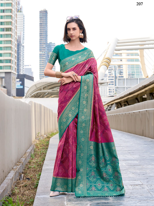 Magenta Kanjivaram Silk Readymade/Easy Saree