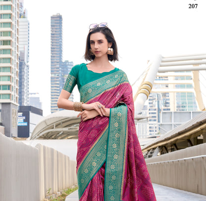 Magenta Kanjivaram Silk Readymade/Easy Saree