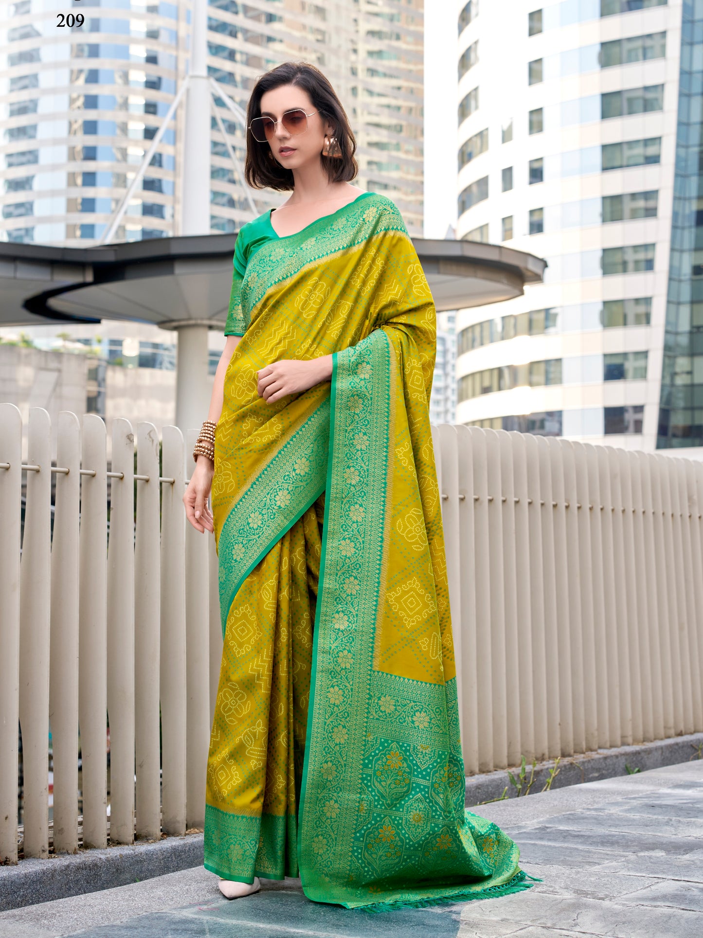 Mustard Yellow Kanjivaram Silk Readymade/Easy Saree
