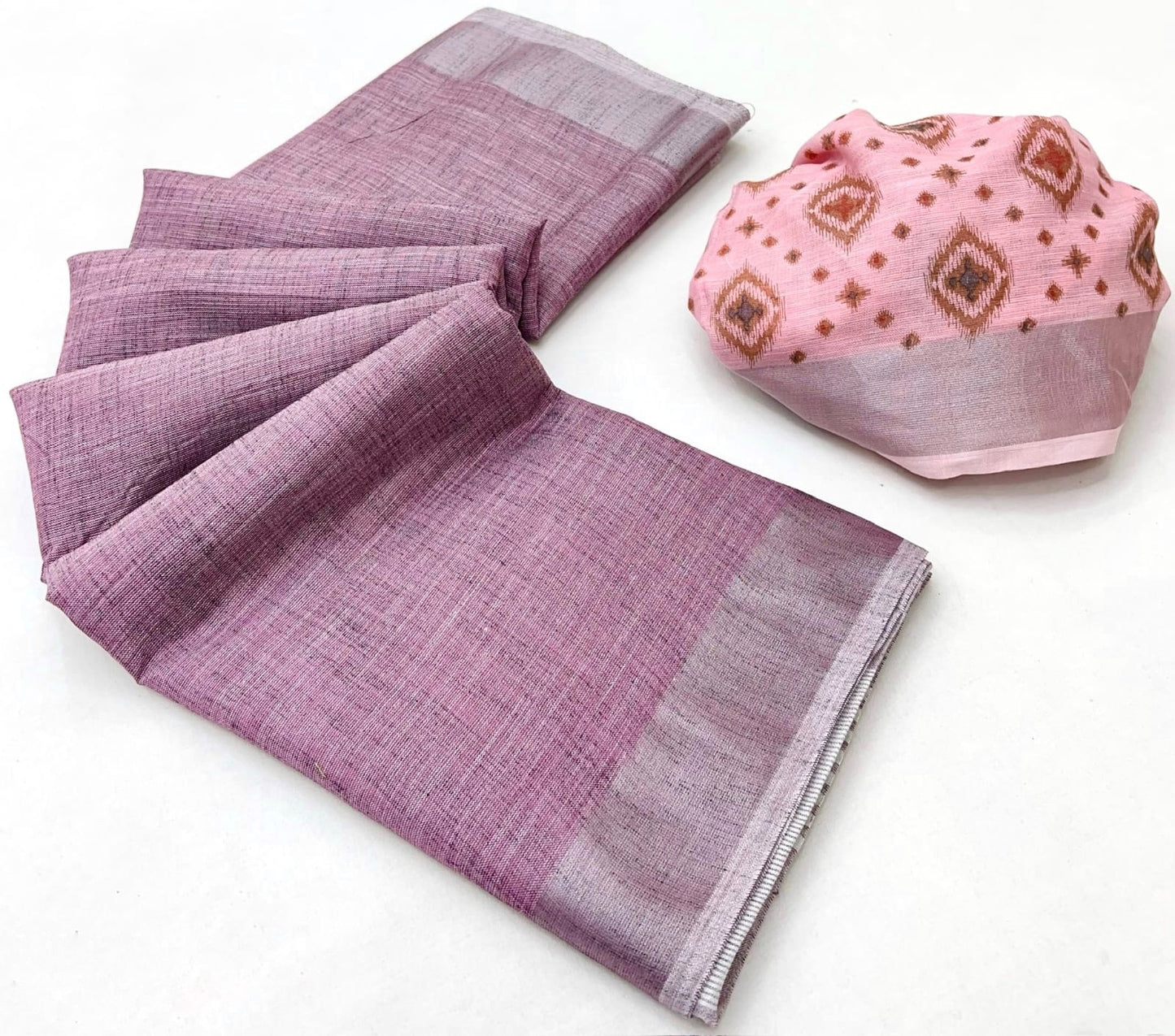 Mauve Linen Office Wear Readymade/Easy Saree - Panaash Saree