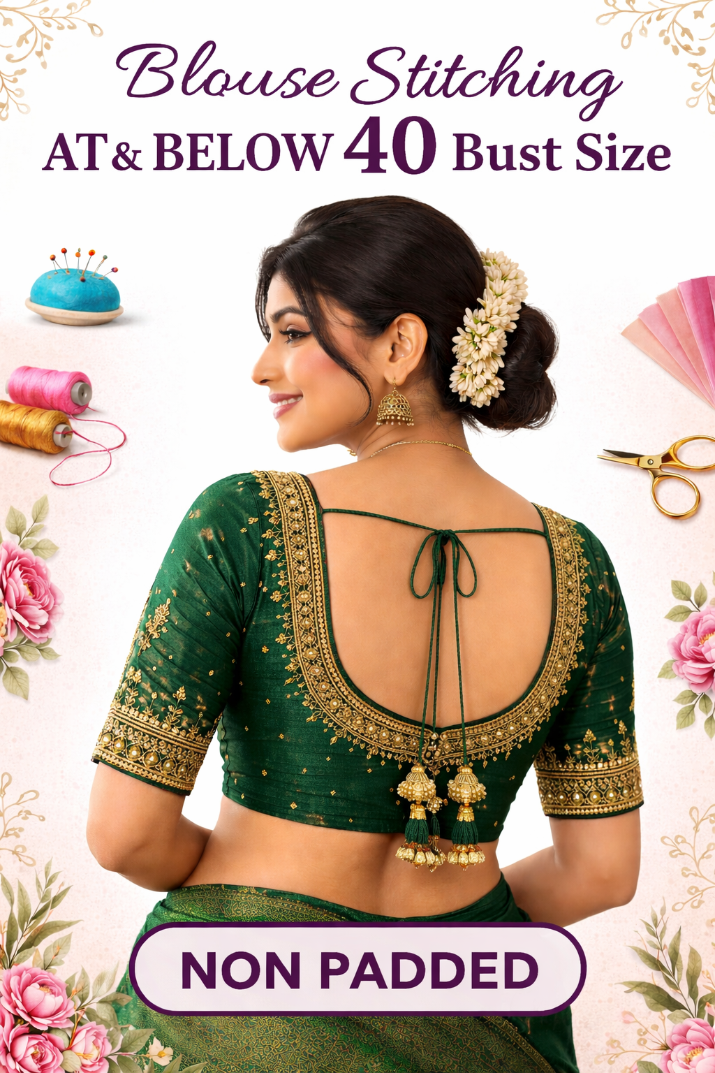 Blouse Stitching (Non-Padded) 40 & Below 40 Bust - Panaash Saree