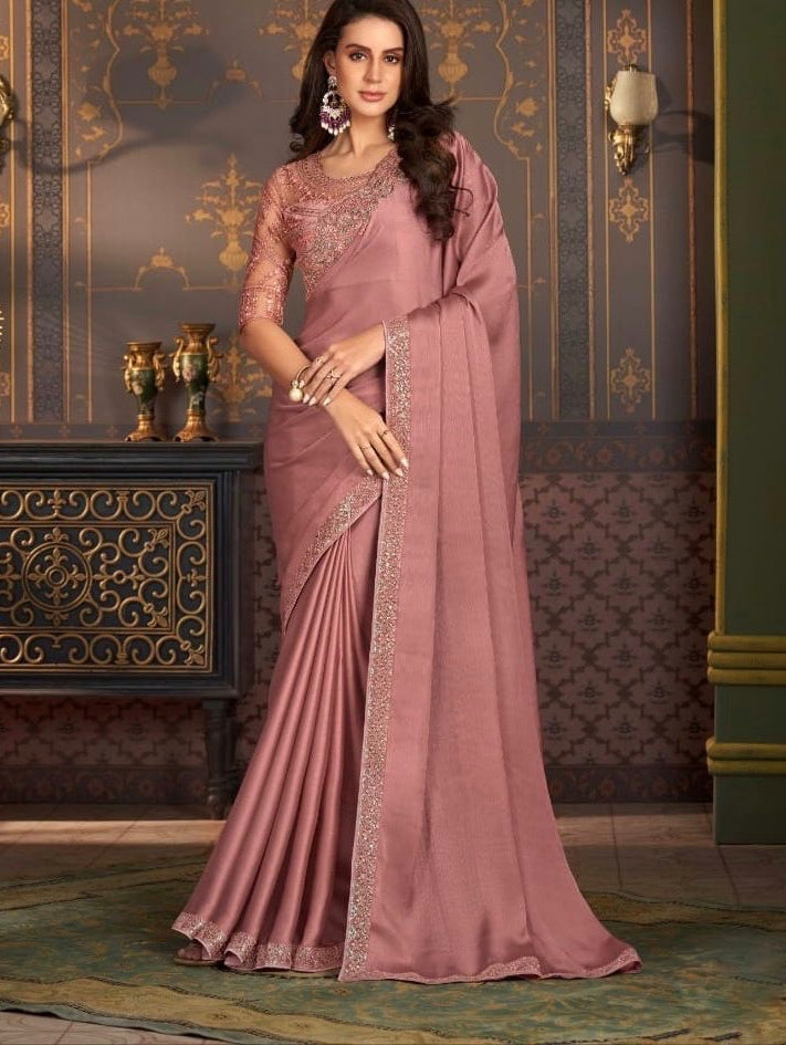 Mauve Cocktail Readymade Saree