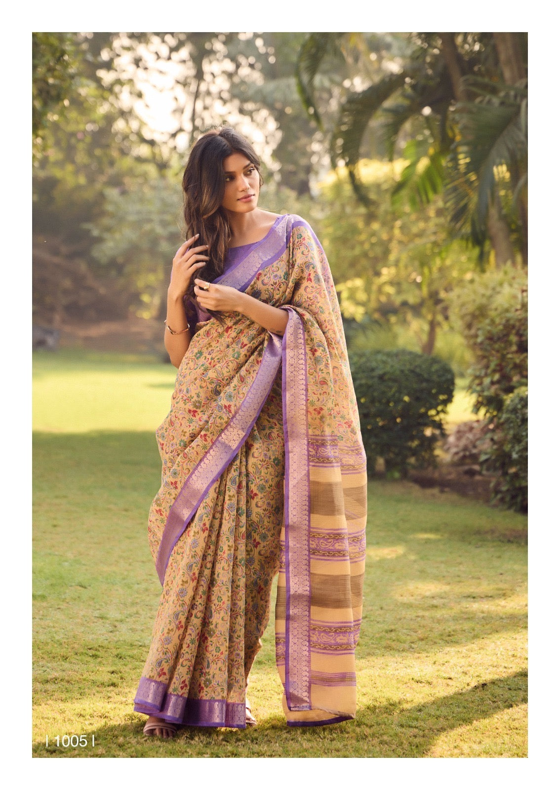 Multicolor Silk Cotton Readymade/Easy Saree