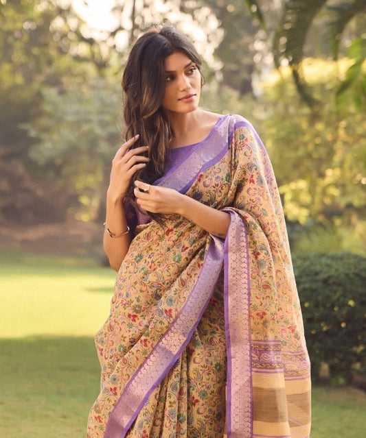 Multicolor Silk Cotton Readymade/Easy Saree