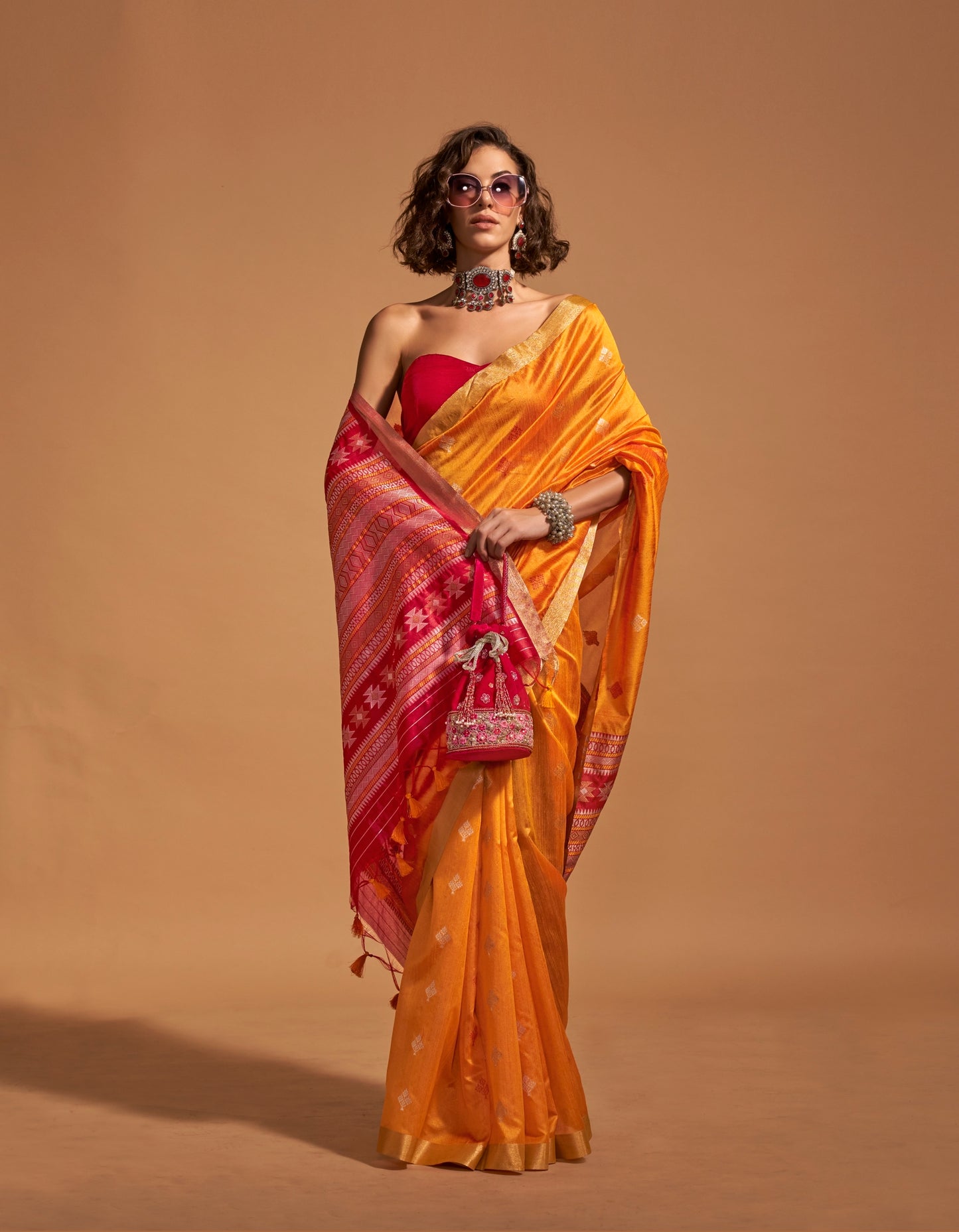 Mustard Readymade/Easy Saree