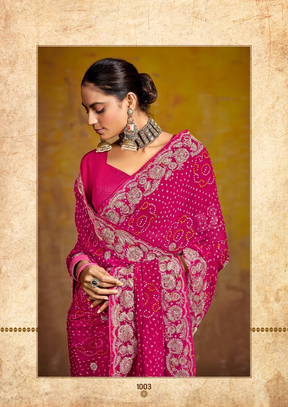 Pink Georgette Readymade/Easy Saree