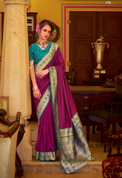 Magenta Soft Silk Readymade/Easy Saree