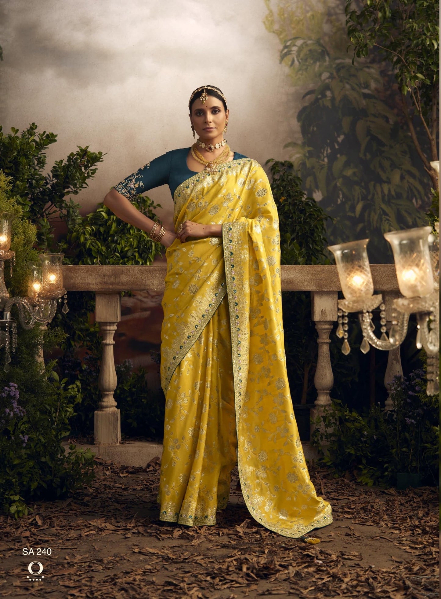 Yellow Color Designer Kanjivaram Silk Readymade/Easy Saree