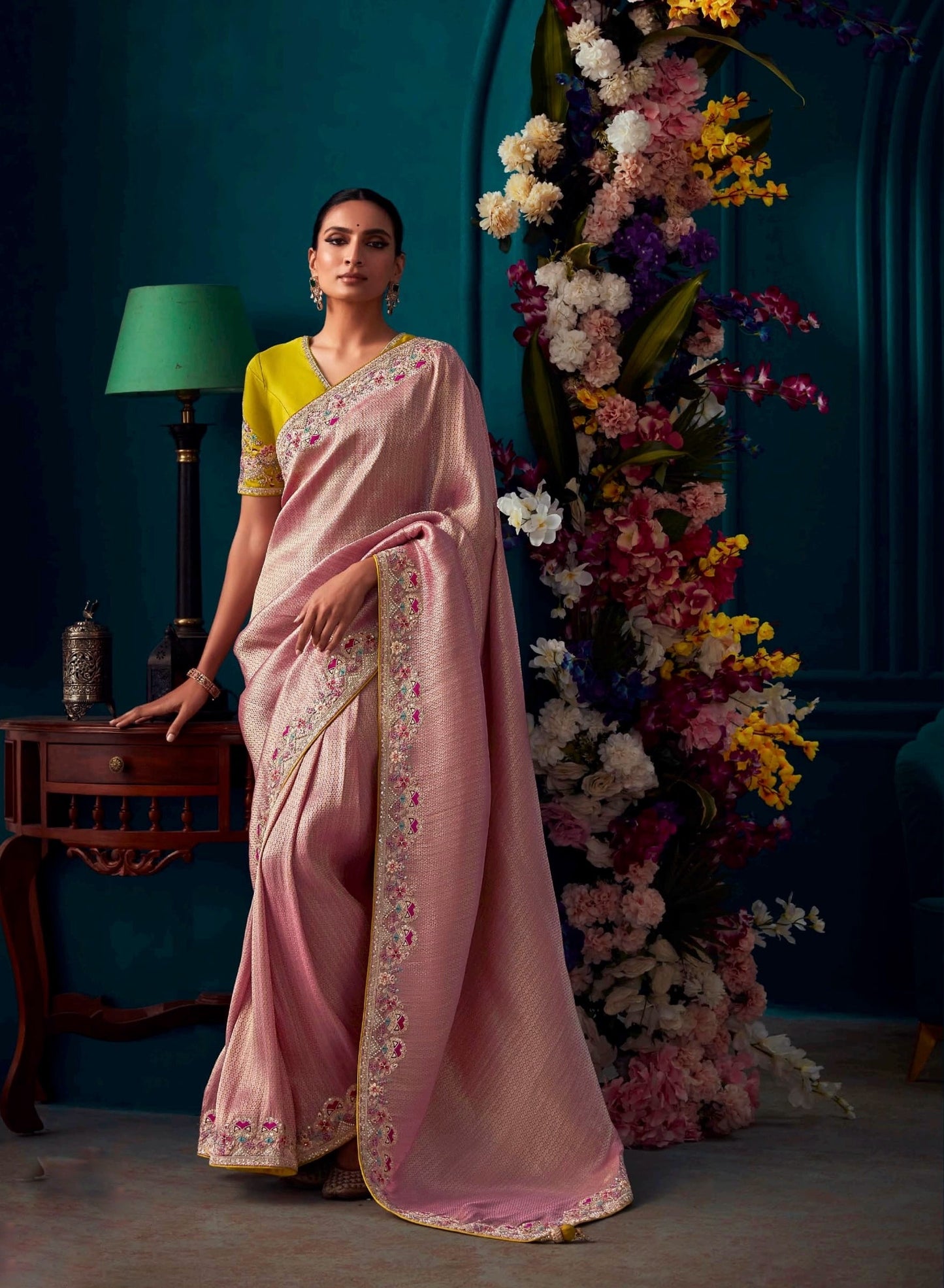 Designer Pink Kanjivaram Saree