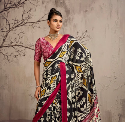 Red Modal Silk Ready To Wear/Easy Saree