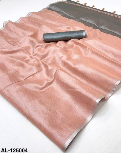 Peach Tissue Silk Ready To Wear/Easy Saree