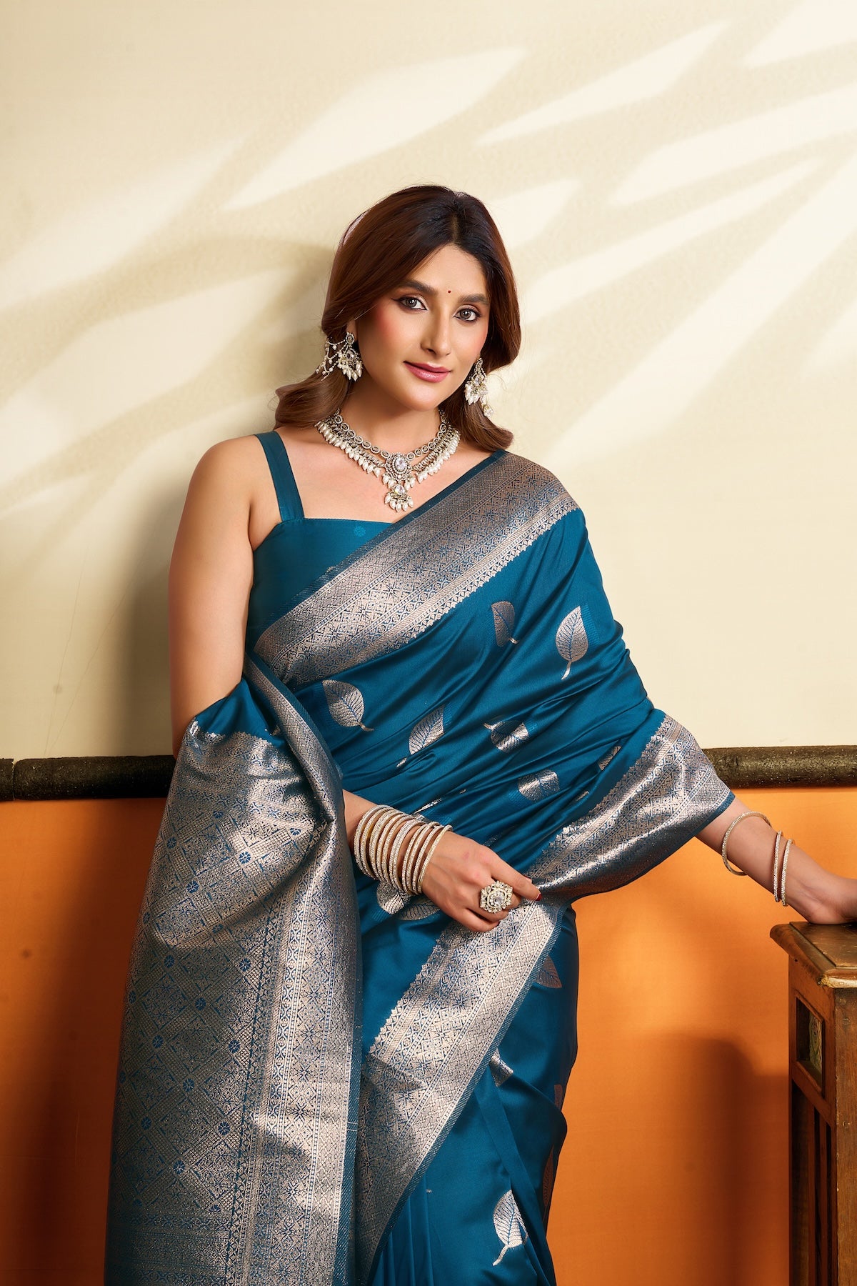 Blue Kanjivaram Silk Ready To Wear/Easy Saree