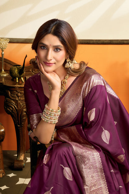 Magenta Kanjivaram Silk Ready To Wear/Easy Saree