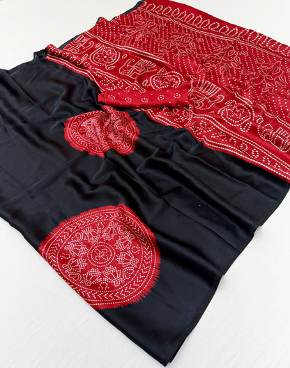 Black Modal Silk Ready To Wear/Easy Saree by Stylebypanaash