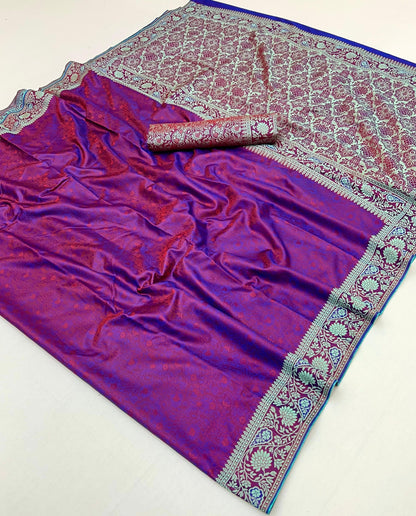 Purple Readymade/Easy Kanjivaram Saree
