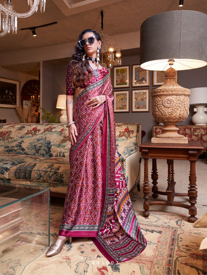 Maroon Color Office Wear Crepe Silk Easy/Readymade Saree