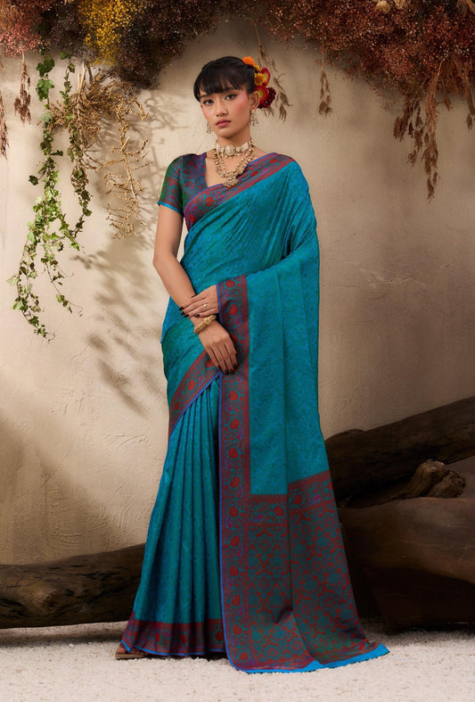 Blue Readymade/Easy Kanjivaram Saree
