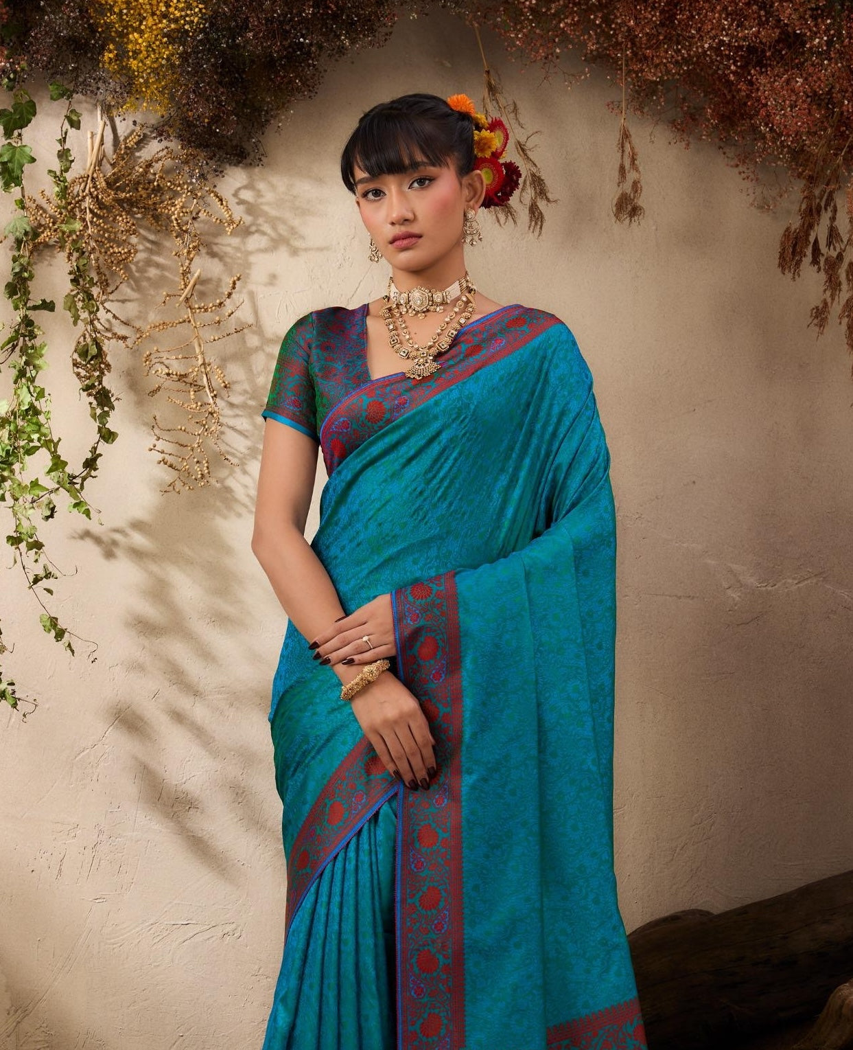 Blue Readymade/Easy Kanjivaram Saree