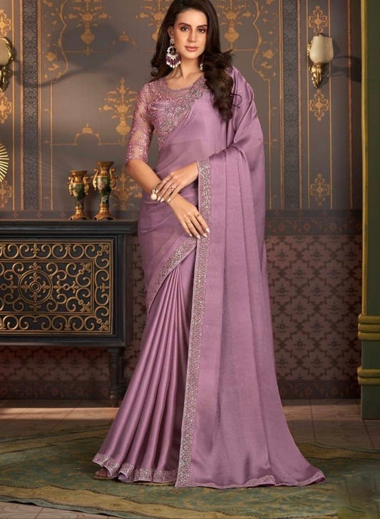 Purple Cocktail Readymade Saree