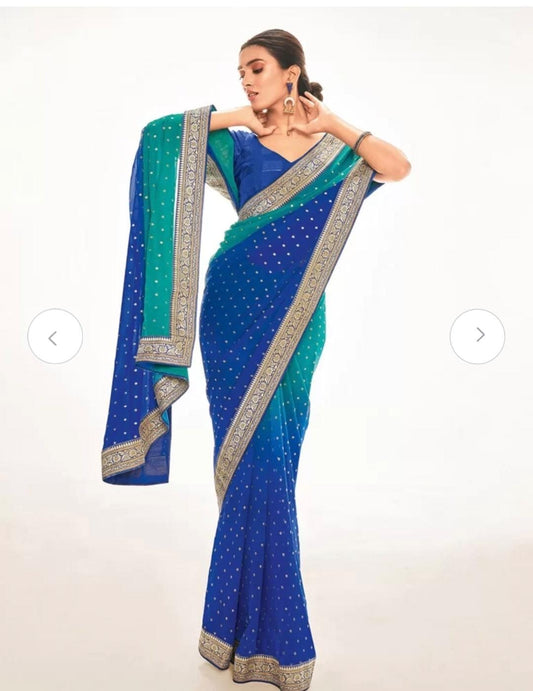 Multi Color Georgette Readymade Saree