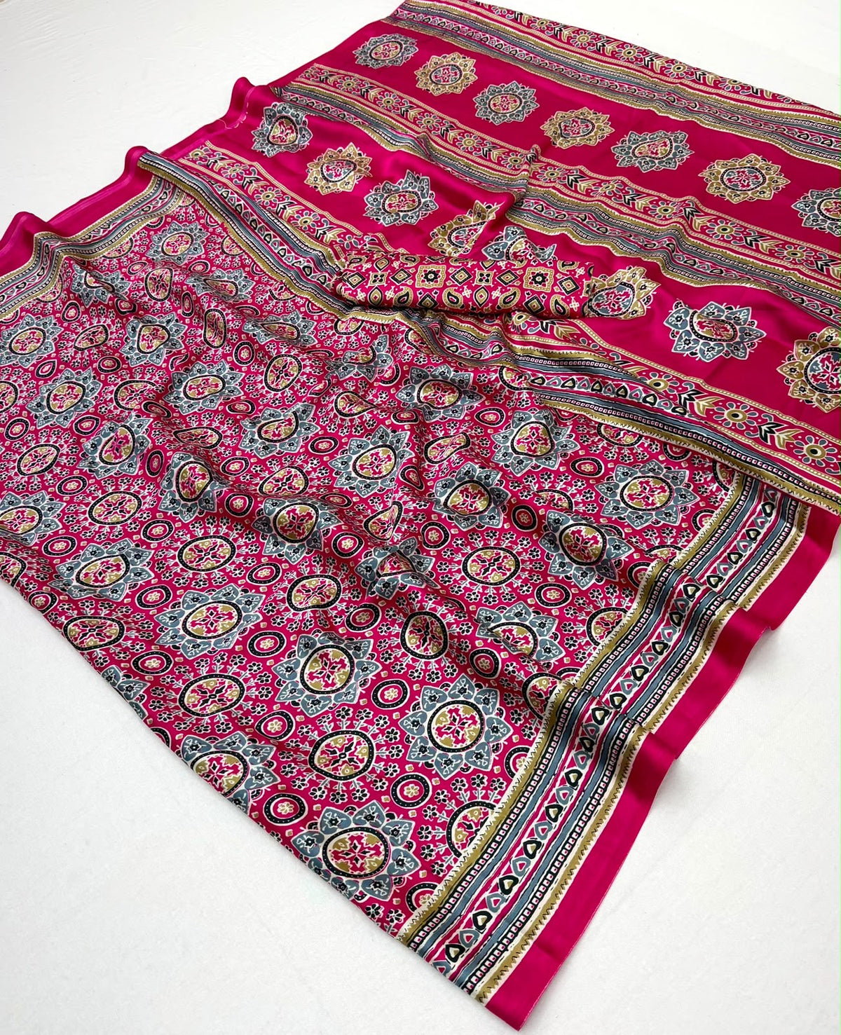 Pink Modal Silk Ready To Wear/Easy Saree by Stylebypanaash
