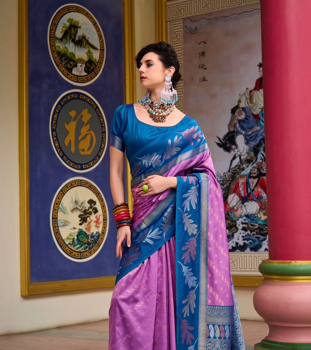 Orchid Readymade/Easy Kanjivaram Saree - Panaash Saree