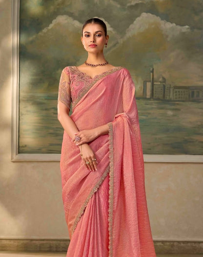 Bright Pink Cocktail Ready To Wear/Easy Saree by Stylebypanaash 