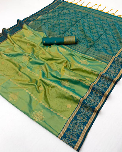 Green Kanjivaram Silk Ready To Wear/Easy Saree - Panaash Saree