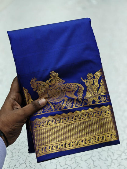 Blue Kanjivaram Silk Ready To Wear/Easy Saree - Panaash Saree